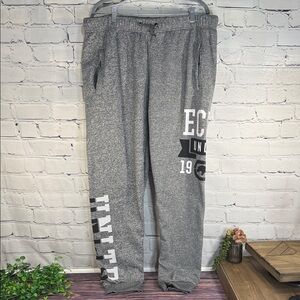 Ecko Unlimited Gray Joggers tapered legs comfy roomy legs bold rhino logo